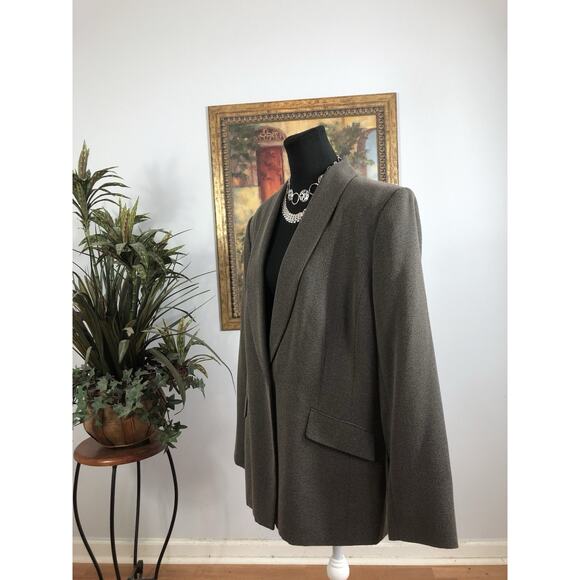 Worthington Women Jacket 1 Button Front Office Siren Clueless Preppy Gray Sz 18 - Picture 4 of 8